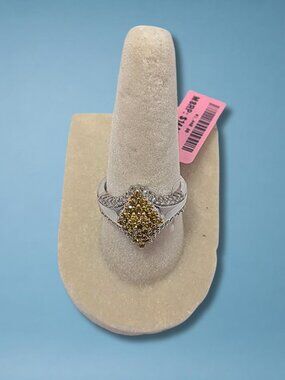 Size 7 925 Sterling Silver 0.75 CTW Natural Diamond Cluster Ring